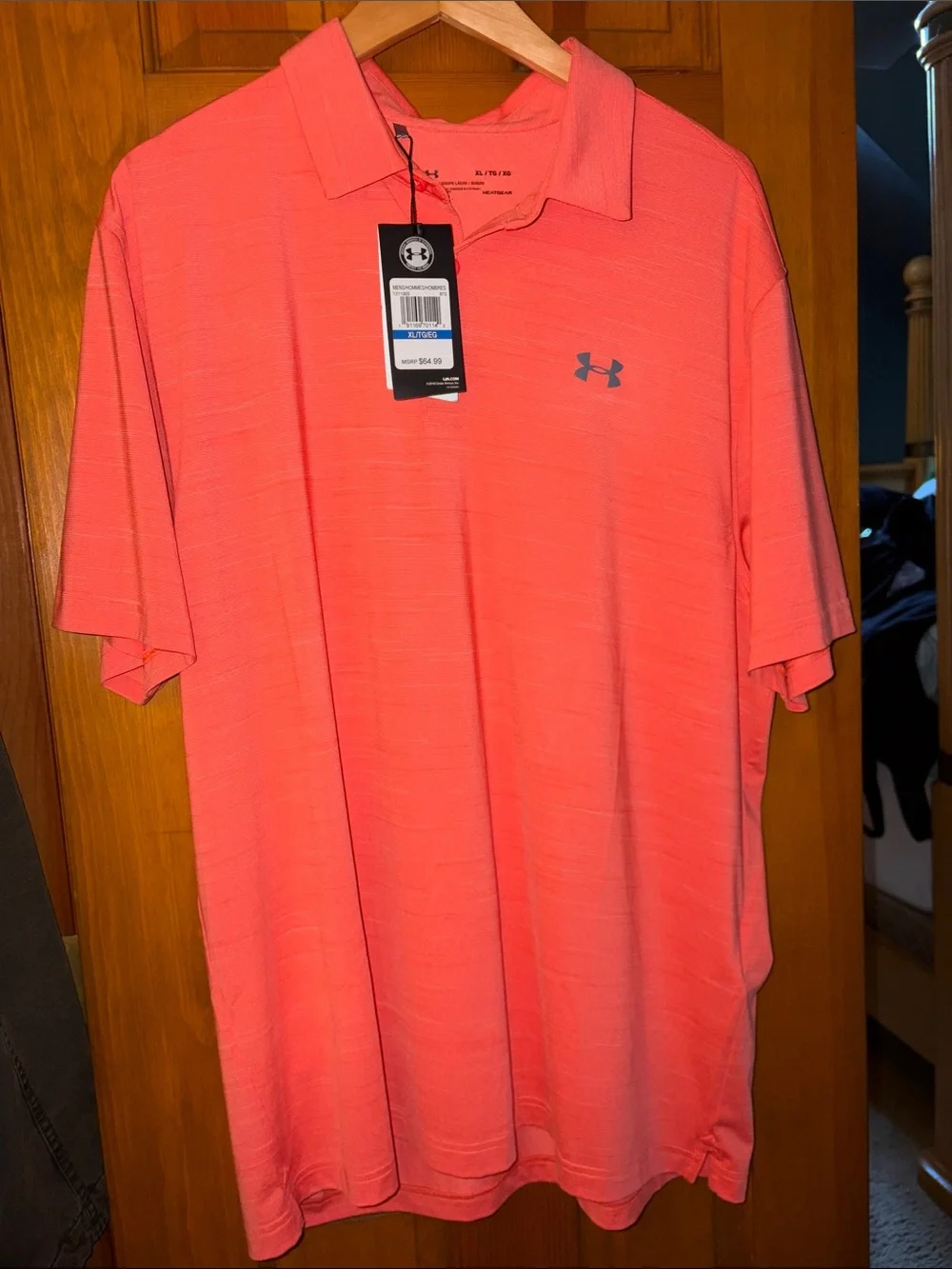 Under Armour Men’s Coral/Salmon Performance Polo - Short Sleeve